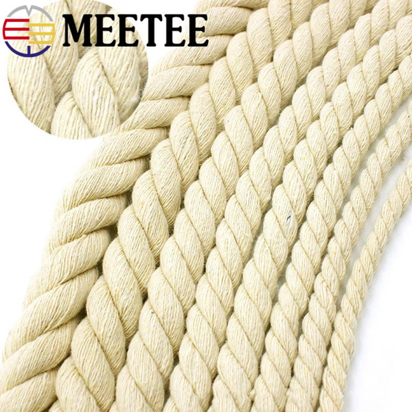 5/10Meter Meetee 5-20mm Beige Cotton Rope 100% Thick Cotton Cords for Bag Strap Home Decor Accessories DIY Handmade Rope Craft