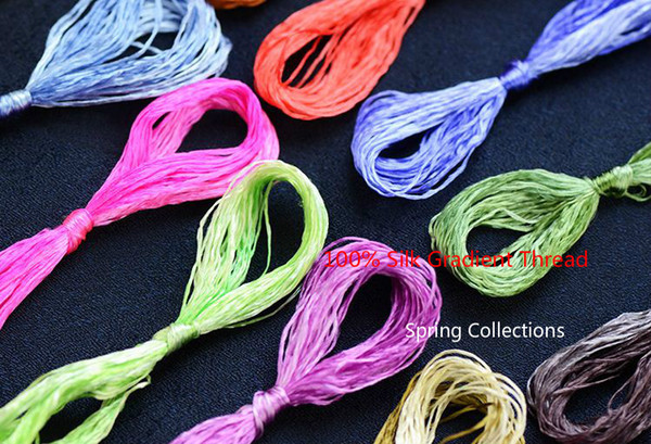 High Quality 30skeins Gradient 100% silk embroidery Suzhou embroidery thread Silk Floss Handmade Woven Threads