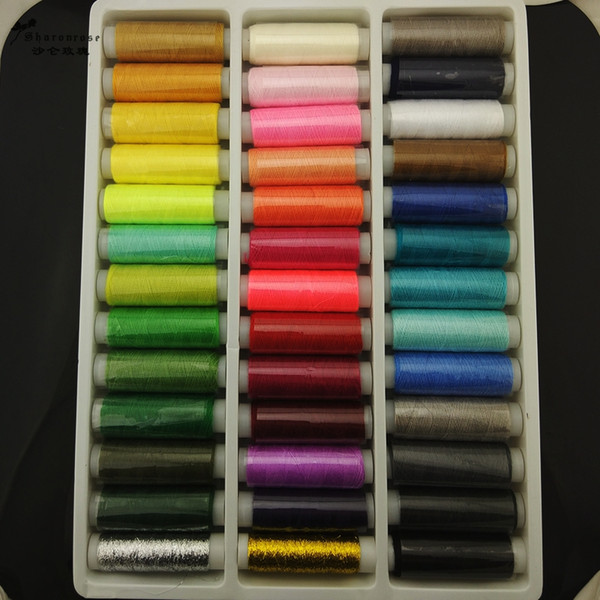 24/39/64roll/lot,Mixed Color Polyester/cotton sewing Thread Box Set,DIY Sewing Kit For Hand Machine Needles Set tools Kit