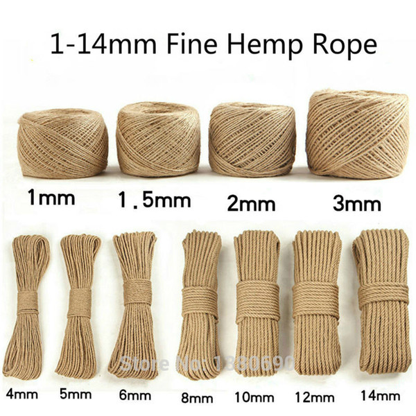 1mm-14mm Fine Handmade Rope DIY Craft Supplies Decoration Cords Retro Jute Twine Thread for Gift Packing / Bags / Tag