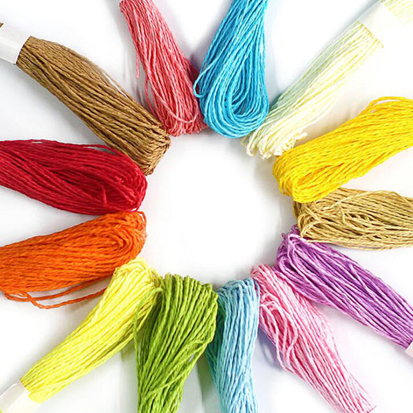 10 Meters Color Paper Rope 12 Colors DIY Handmade Accessories Kindergarten Twine String Gift Box Packing Wedding Ribbons Decor