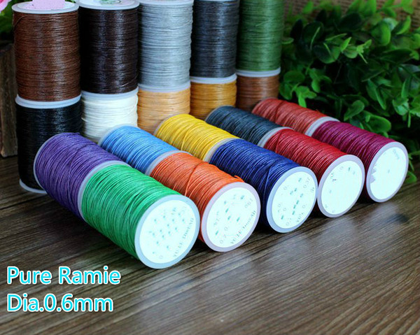 3pcs/lot 0.6mm ramie material Leather hand-stitched sewing thread pure waxed thread DIY handmade leather bag sewing tool