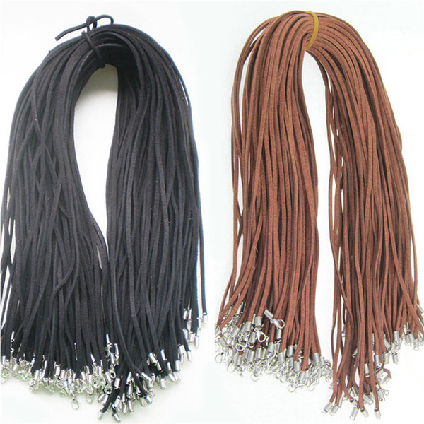 10/30PCS x 50CM Wholesale Double Sided Suede Velvet Chains Necklace Ropes Findings String Cords Making Pendant DIY Craft