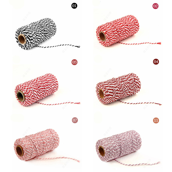 Double-Color Cotton Rope Twine Thread DIY Handmade Supplies Packing Decoration Rustic Craft Gift Packaging Accessories