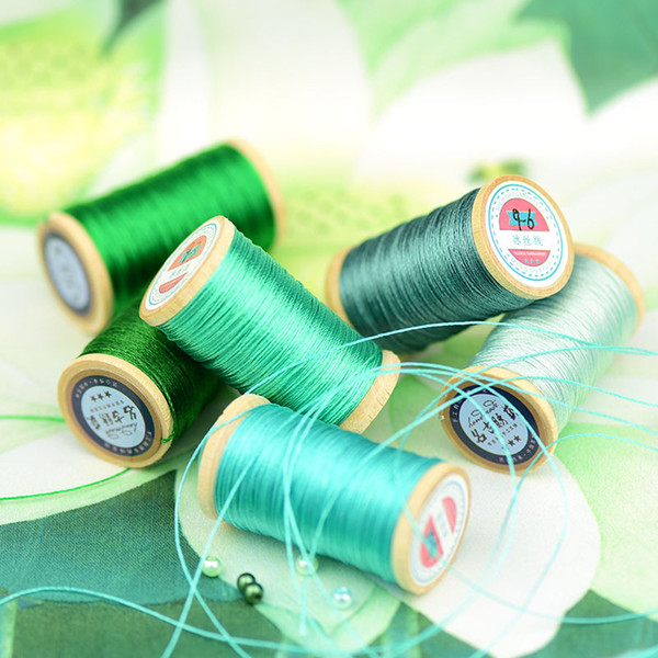 Roll Of 0.3mm polyamide fibre line Hand-woven embroidery thread Tassels Line 50M High strength 3 Strands Thread bluish green