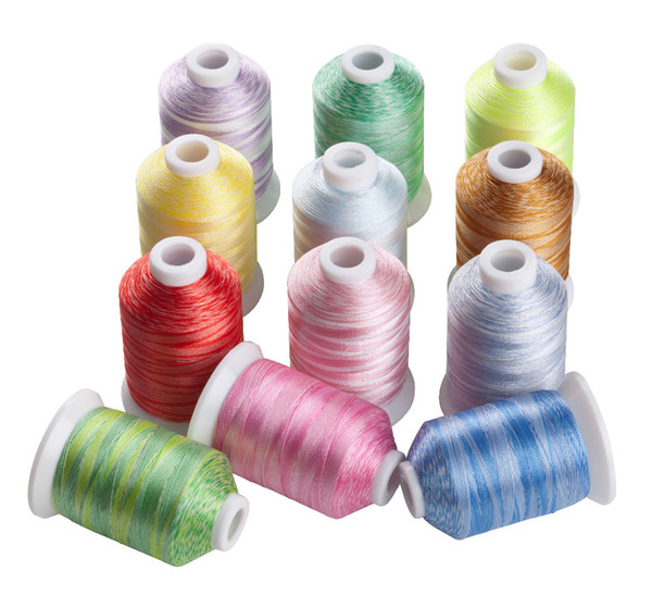 SIMTHREAD Variegated Colors Polyester Embroidery Machine Thread 1000M/Spool