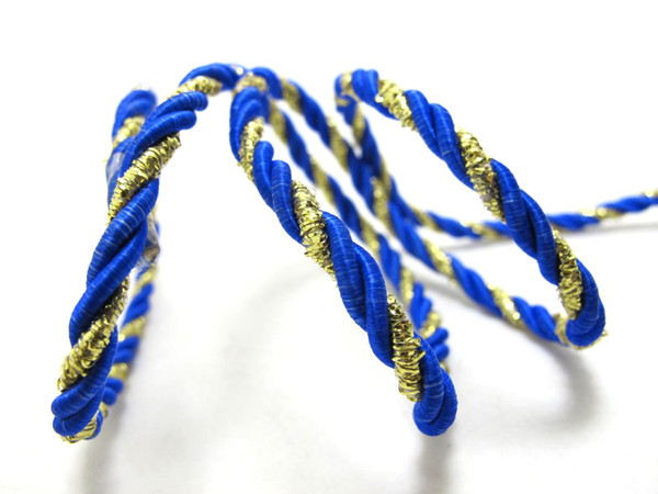 CLEARANCE|5 Yards 5mm Blue and Gold Rope String|Cord|Rope|Decorative Rope Cord|Handle Cord|Craft Supplies