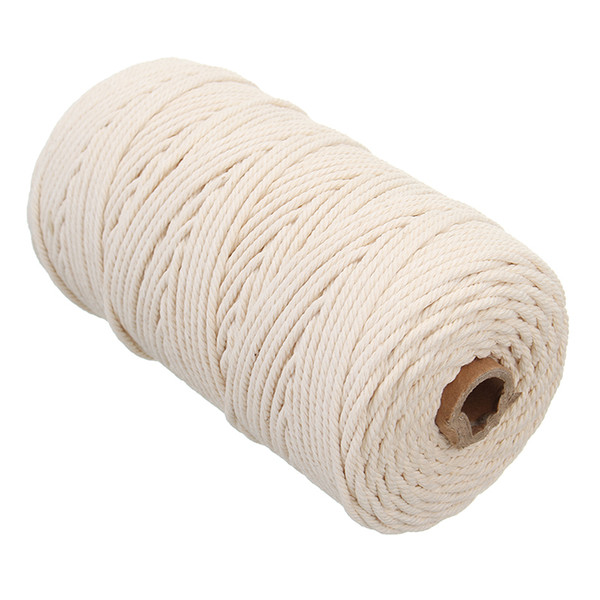 Household Cotton Rope 3mmx200m Cotton Twisted Cord Ropes Home DIY Crafts Macrame Artisan Strings Tools