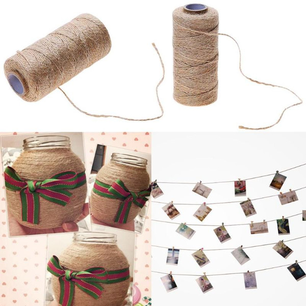 1roll 50/80m Jute Rope Burlap String Cord DIY Craft Making Bottle Wrapping Cords Decoration Party Wedding Supplies Gift