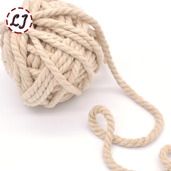 Wholesale 7mm 5yd/lot high strength Handmade home DIY Rope 100% cotton Cords for home garment accessories Craft Projects