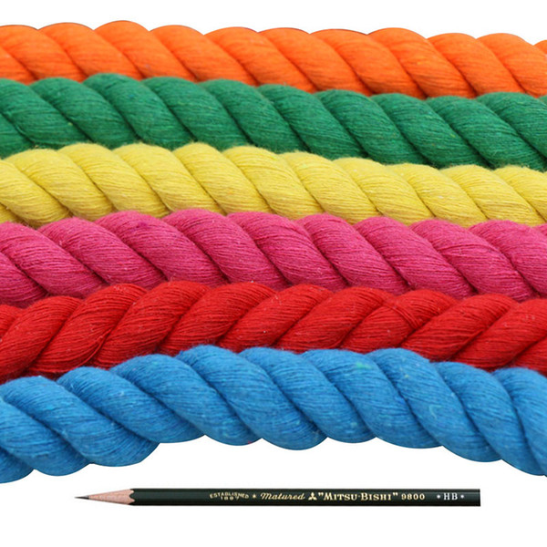 12 Colors Colorful 20mm Cotton Rope 2Meters/5Meters Thick Woven Cord High Strength Outdoor Camping Swing Rope Accessories