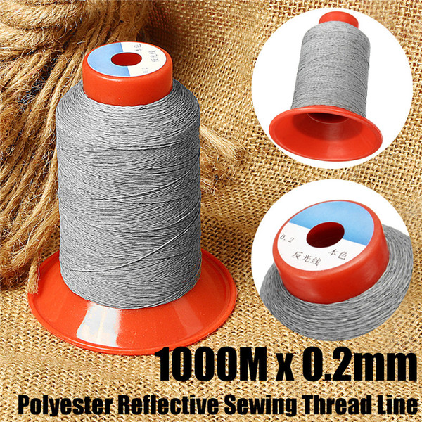 1Pc Sewing Thread Polyester Sewing Machine Thread Silver-grey Night Reflective Strong Durable Kniting Decorate Spool