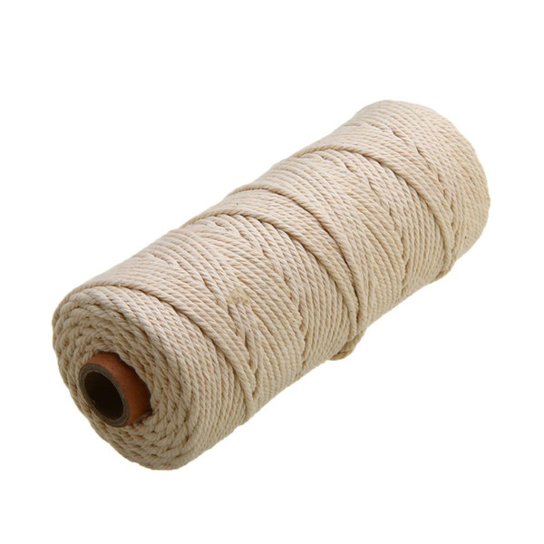 1pc Beige Cotton Cord Rope 3mm Diameter Natural Cotton Braided Twist Cord Artisan Handmade DIY Halloween Christmas Decoration