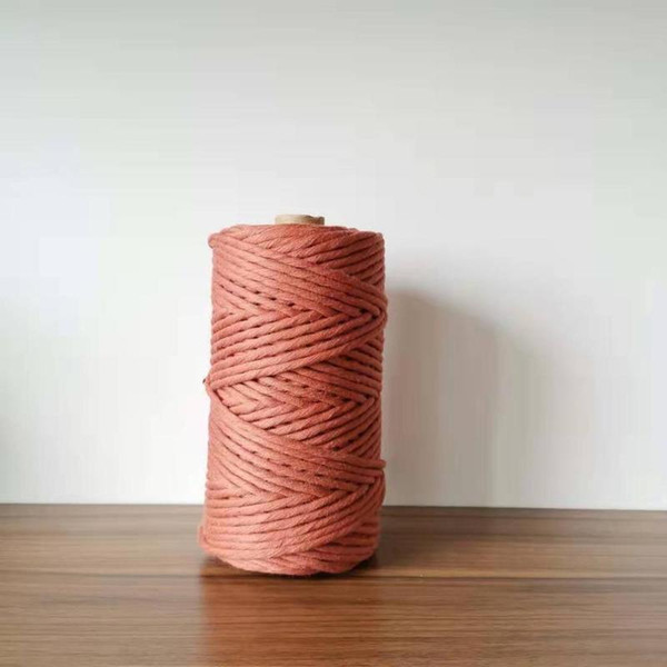 ROPEMATE SOFT COTTON CORD macrame decor project handmade 4MM 100Meters - 1 SINGLE STRAND - BURNT BRICK COLOR