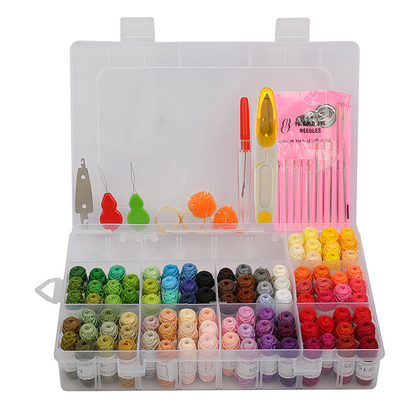 Embroidery Sewing Thread String Kit For Friendship Bracelet Floss Embroidery Floss With Organization Box Cross Kit