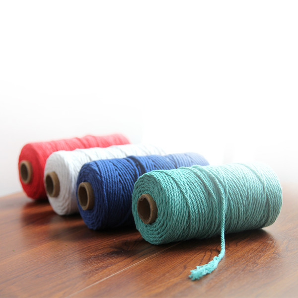 3mm 100% Cotton Rope Home Woven Macrame Cord Wall hanging Arts and Crafts Rope Decorative Twine Cotton Thread Chinese Knot Cord