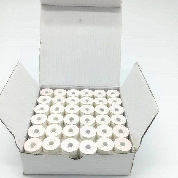 White Color Paper Side Type L 75D/2 144PCS/BOX for Embroidery Machine Pre-wound Bobbin Thread