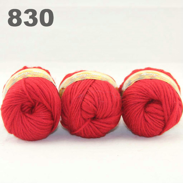 colorful hand-knitted wool line segment dyed coarse lines fancy knitting hats scarves thick line Red 522-830