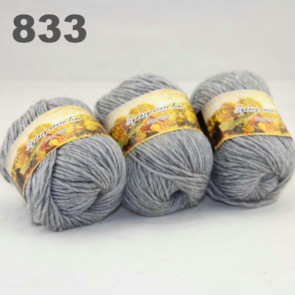 colorful hand-knitted wool line segment dyed coarse lines fancy knitting hats scarves thick line Mom gray 522-833