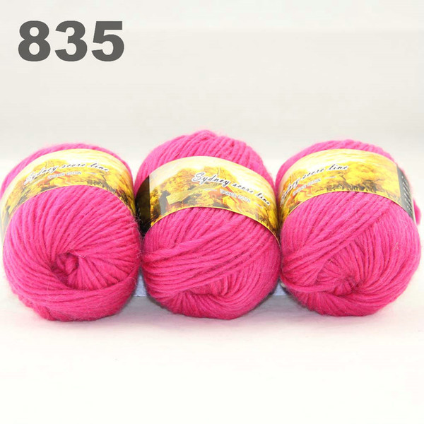 colorful hand-knitted wool line segment dyed coarse lines fancy knitting hats scarves thick line Pink 522-835