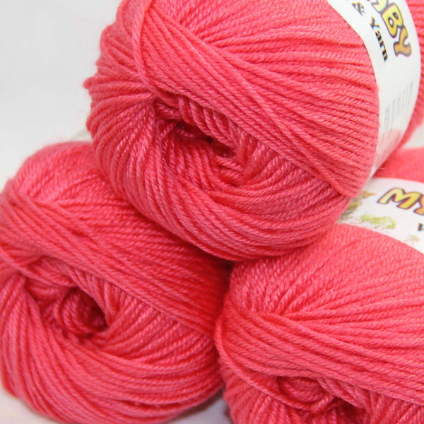 SALE LOT of 3 Skeins DK 4ply Silk wool cashmere warm baby yarn Knitting Banana rose pink 08