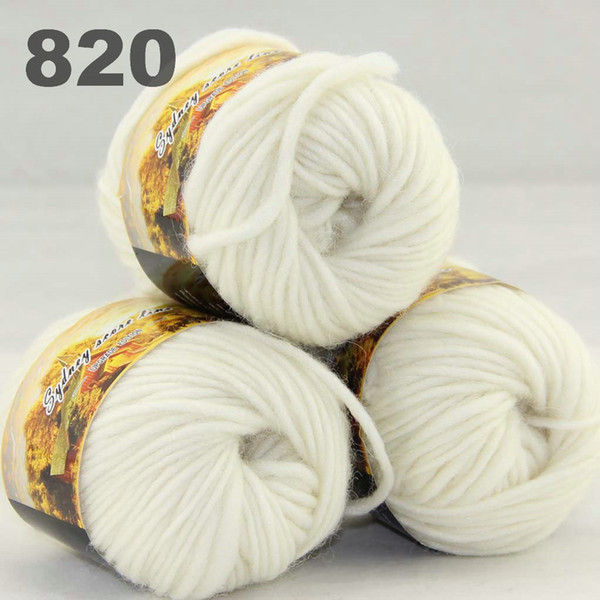 colorful hand-knitted wool line segment dyed coarse lines fancy knitting hats scarves thick line White 522-817