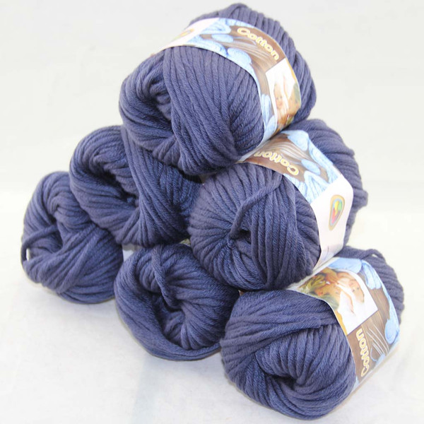 LOT of 6 BallsX50g Special Thick Worsted 100% Cotton Knitting Yarn Indigo Blue 2229