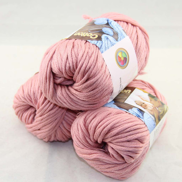 LOT of 6 BallsX50g Special Thick Worsted 100% Cotton Knitting Yarn Pink Rose 2207