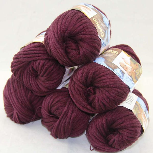 LOT of 6 BallsX50g Special Thick Worsted 100% Cotton Knitting Yarn Burgundy 2226