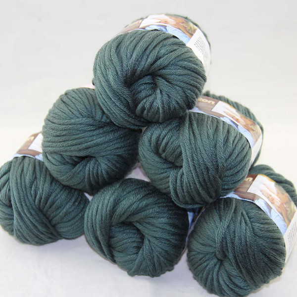 LOT of 6 BallsX50g Special Thick Worsted 100% Cotton Knitting Yarn Dark Green 2219