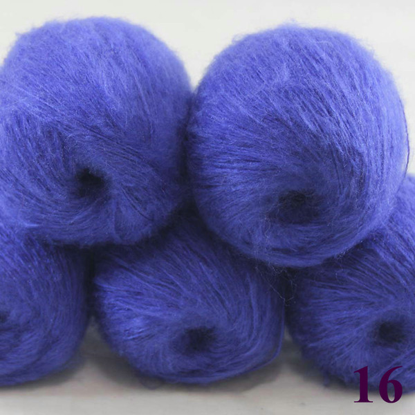 Sale 5ballsX50g Luxurious MOHAIR 50% Cashmere 50% silk hand Yarn Knitting Free shipping multiple colors to choose from Royal blue 290-16