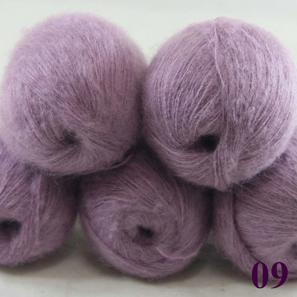 Sale 5 ballsX50g Luxurious MOHAIR 50% Cashmere 50% silk hand Yarn Knitting Free shipping multiple colors to choose from Light Iris 290-09