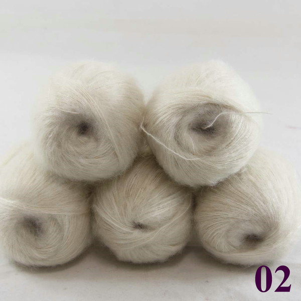 Sale 5 ballsX50g Luxurious MOHAIR 50% Cashmere 50% silk hand Yarn Knitting Free shipping multiple colors to choose from Biege 290-02