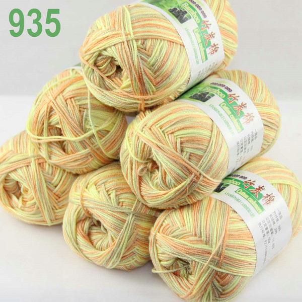 Multi Colored Optional out of 6 Skeins Super Soft Natural Bamboo Cotton Knitting Yarn C