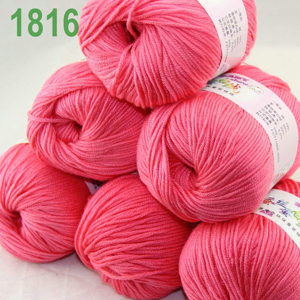 Sale Lot of 6 balls x 50g Cashmere Silk velvet Children Yarn rose pink 1816