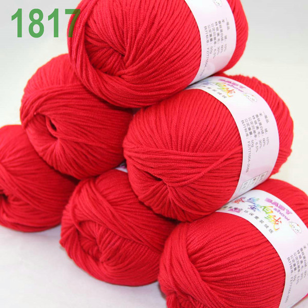 Sale Lot of 6 balls x 50g Cashmere Silk velvet Children Yarn Hot Red 1817