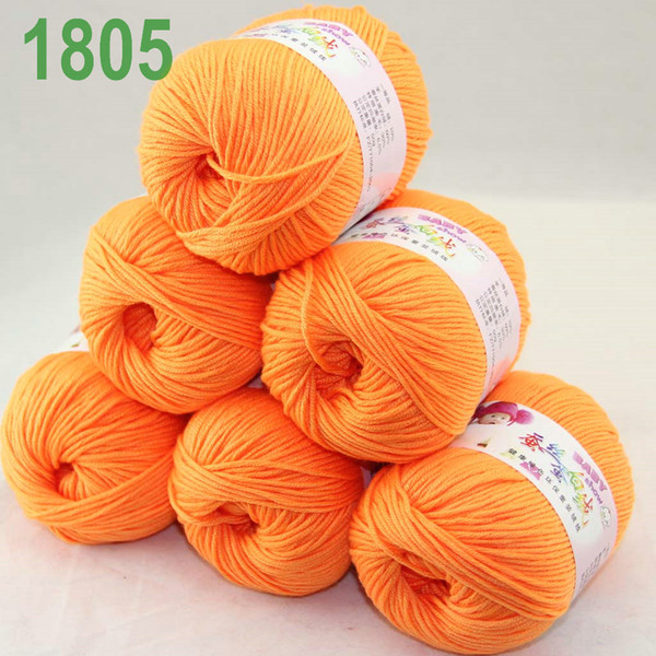 Sale Lot of 6 balls x 50g Cashmere Silk velvet Children Yarn Orange 1805