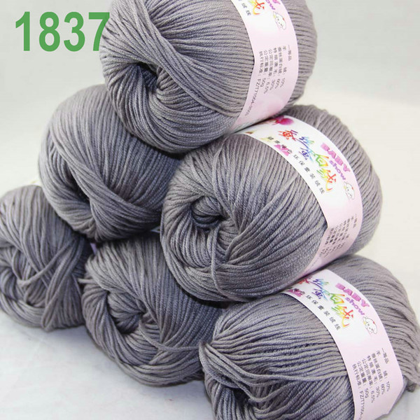 Sale Lot of 6 balls x 50g Cashmere Silk velvet Children Yarn Mom Gray 18-37