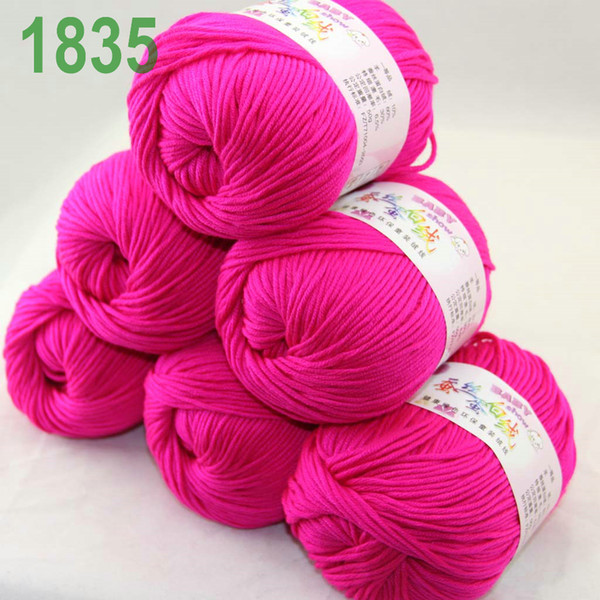 Sale Lot of 6 balls x 50g Cashmere Silk velvet Children Yarn Raspberry 18-35