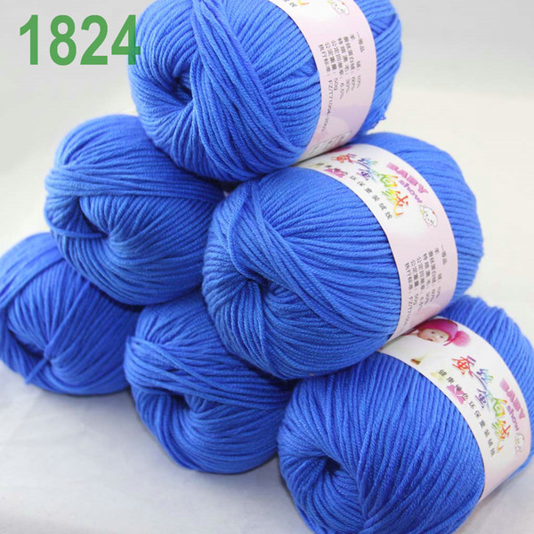 Sale Lot of 6 balls x 50g Cashmere Silk velvet Children Yarn Blue 18-24