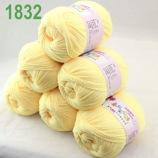 Sale Lot of 6 balls x 50g Cashmere Silk velvet Children Yarn Lemon 18-32