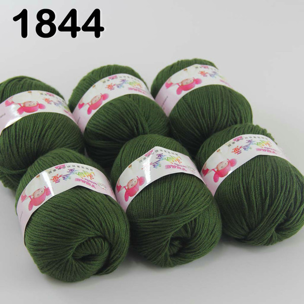 Sale Lot of 6 balls x 50g Cashmere Silk velvet Children Yarn Green 18-44