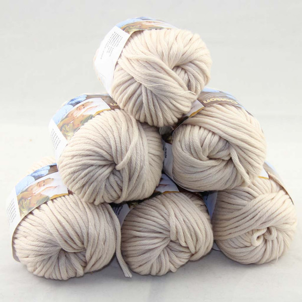 LOT of 6 BallsX50g Special Thick Worsted 100% Cotton Knitting Yarn Cream 2228