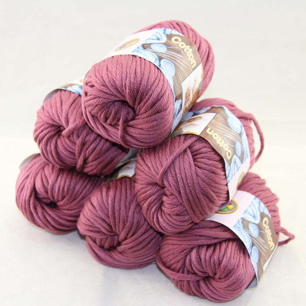 LOT of 6 BallsX50g Special Thick Worsted 100% Cotton Knitting Yarn Ruby Heather 2235