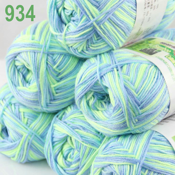 Lot of 6 skeins Soft Natural Smooth Bamboo Cotton Yarn Knitting Aqua Mint blue 934