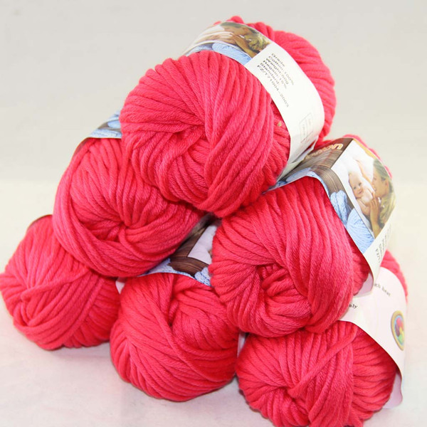 LOT of 6 BallsX50g Special Thick Worsted 100% Cotton Knitting Yarn Red 2217