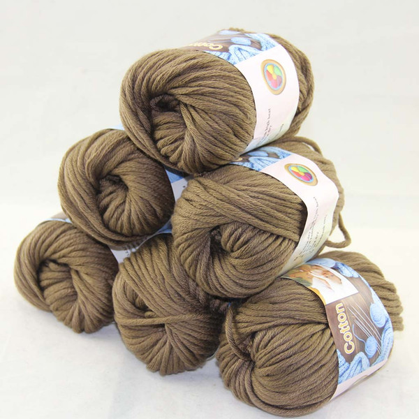 LOT of 6 BallsX50g Special Thick Worsted 100% Cotton Knitting Yarn Mocha 2213