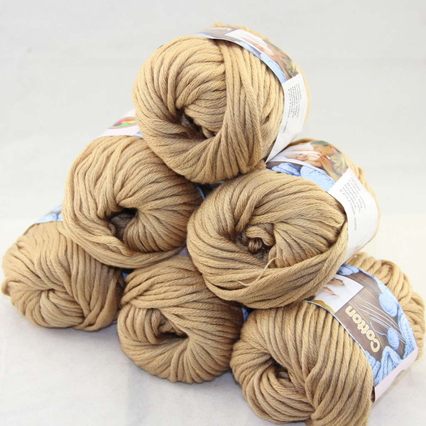 LOT of 6 BallsX50g Special Thick Worsted 100% Cotton Knitting Yarn Sand 2211