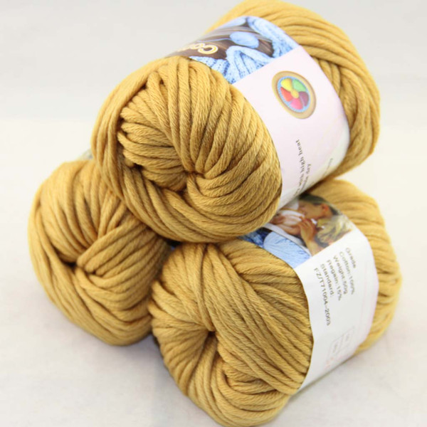 Sale LOT of 3 BallsX50g Special Thick Worsted 100% Cotton Knitting Yarn Catania Gold 42212