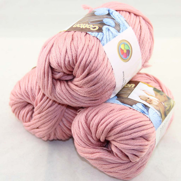 Sale LOT of 3 BallsX50g Special Thick Worsted 100% Cotton Knitting Yarn Pink Rose 42207